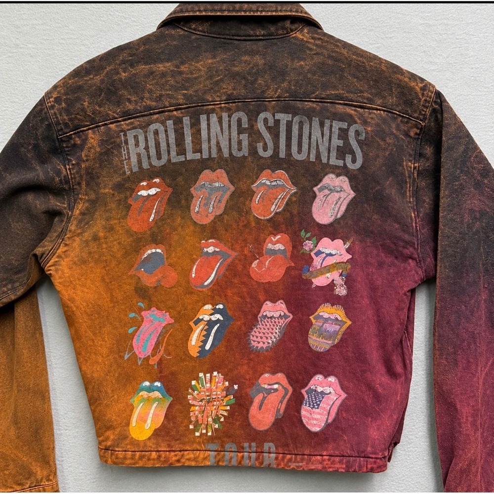 Inti Vintage Rolling Stones Reworked Jacket L Women Distressed Tongue 1/1